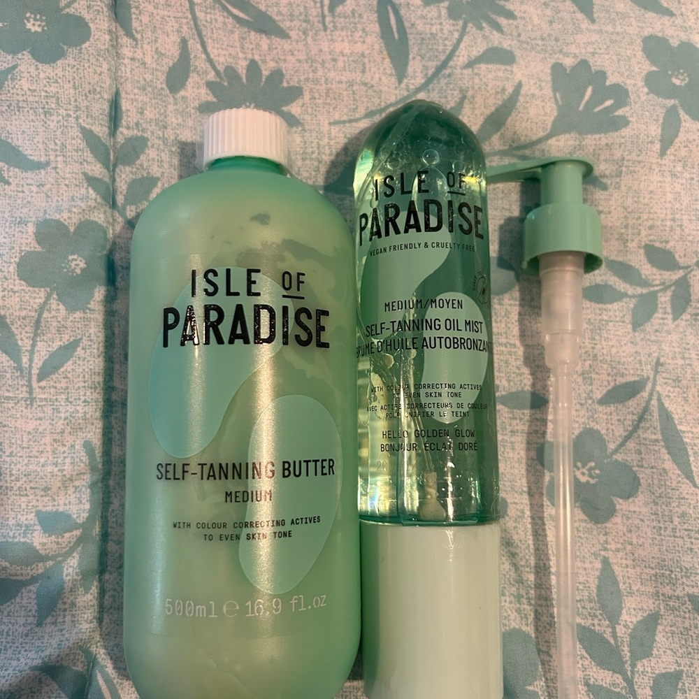 Isle of Paradise Self-Tanning Butter and Oil Mist - Mint Green